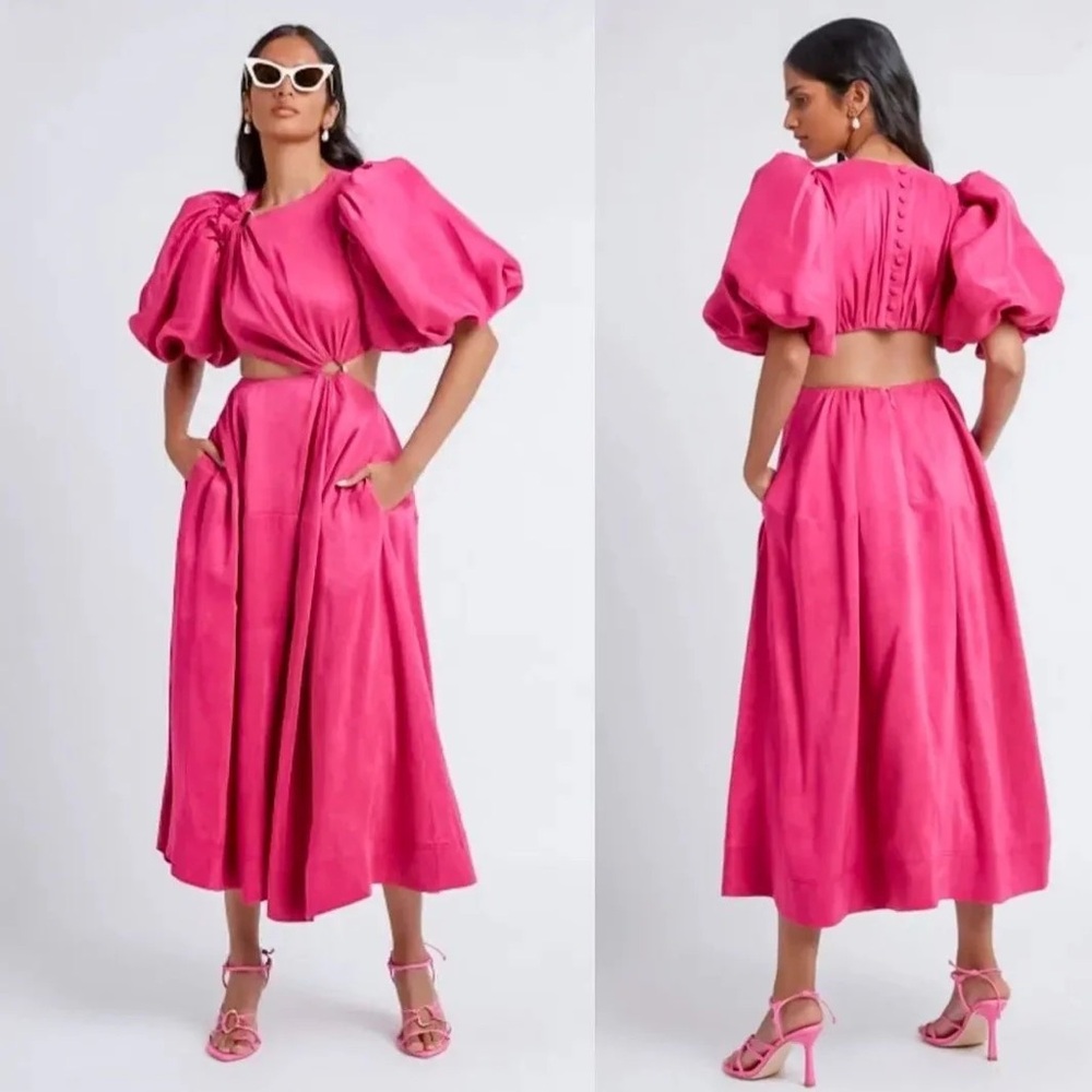 NWT Aje Vanades Cut Out Ring Midi Dress